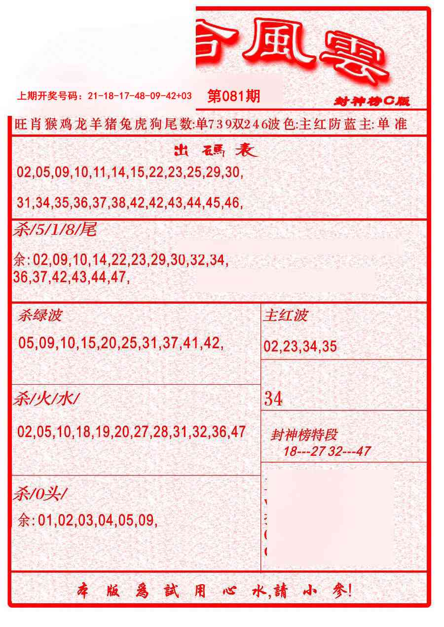 081期六合风云B[图]