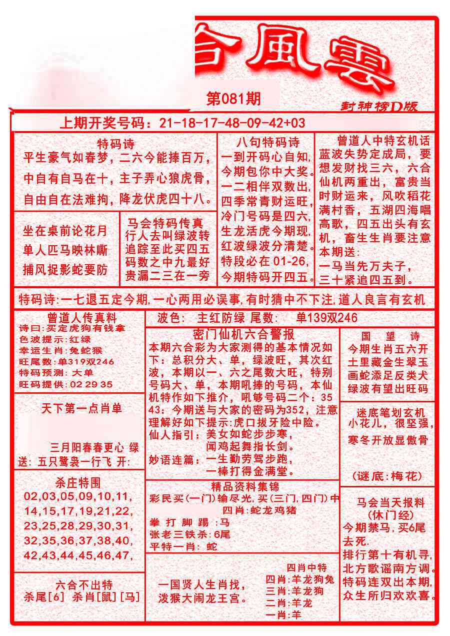 081期六合风云A[图]